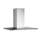 Campana Decorativa Meireles 90 cm Inox y Vidrio Negro MEP 191 XN - Miniatura 1