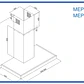Campana Decorativa Meireles 90 cm Acero Inoxidable MEP 291 X - Miniatura 3