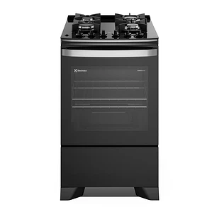 Cocina a Gas 4 Platos Electrolux Parrillas Hierro Fundido y PerfectCook F4EPB Negra