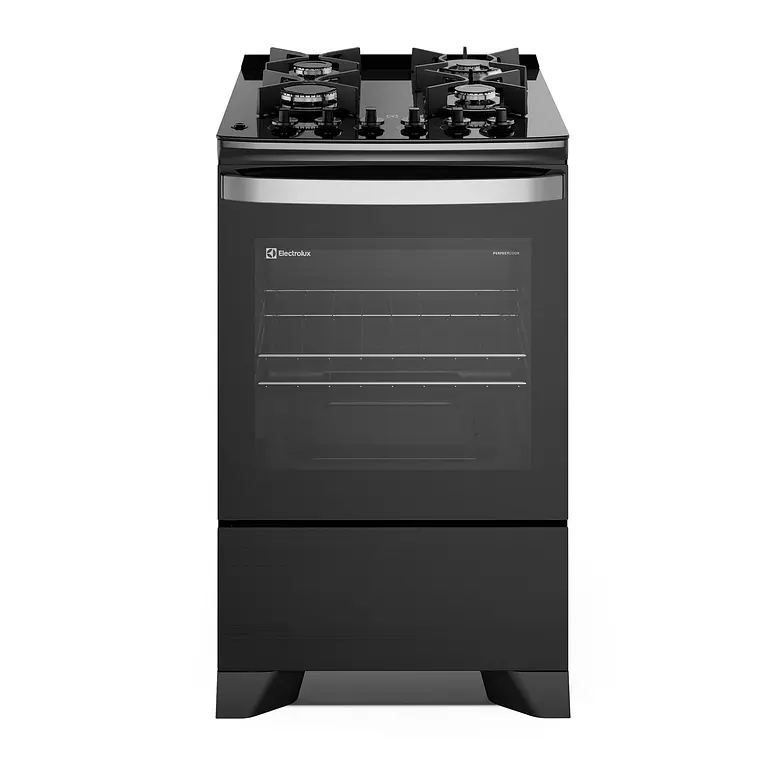 Cocina a Gas 4 Platos Electrolux Parrillas Hierro Fundido y PerfectCook F4EPB Negra 1