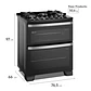 Cocina a Gas 5 Platos Electrolux Doble Horno, PerfectCook y Parrillas Hierro Fundido F5EDB Negra - Miniatura 3