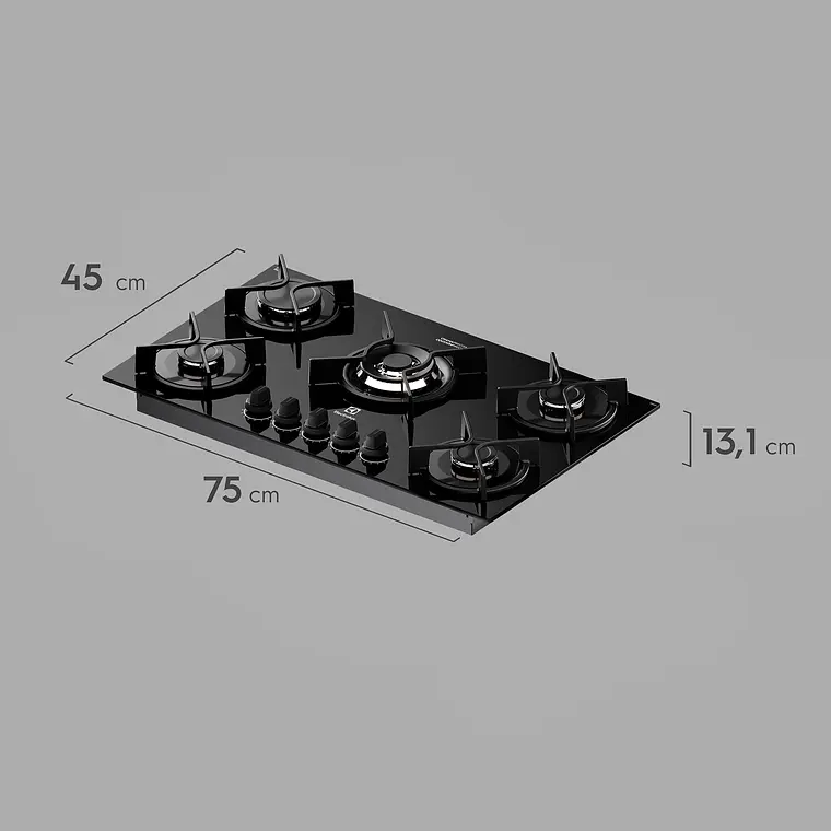 Encimera a Gas 5 Platos Electrolux Experience Cocción Precisa KE5GC Negra 3