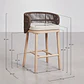 Taburete alto Raeeva en madera de acacia · Beige crema - Miniatura 8