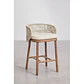 Taburete alto Raeeva en madera de acacia · Beige crema - Miniatura 9