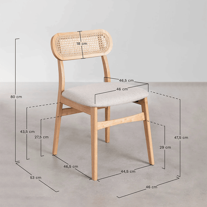 Silla de Comedor en Madera Leivel Pack 2 9