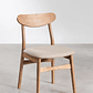 Silla de comedor en tela y madera Cloda - Miniatura 1