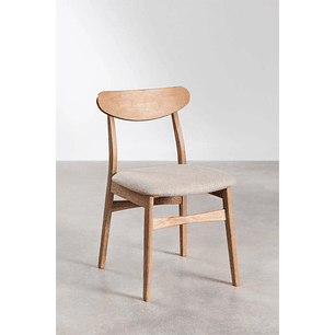 Silla de comedor en tela y madera Cloda pack 2