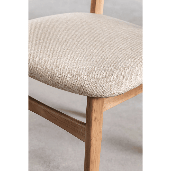 Silla de comedor en tela y madera Cloda pack 2 6