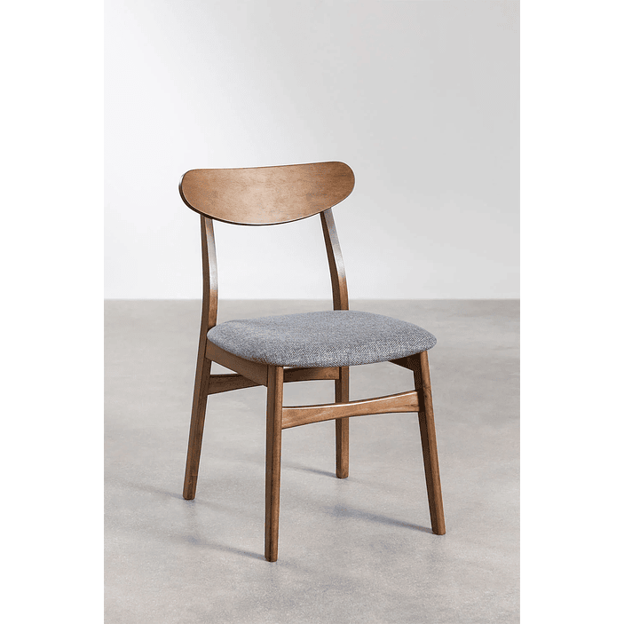 Silla de comedor en tela y madera Cloda pack 2 8