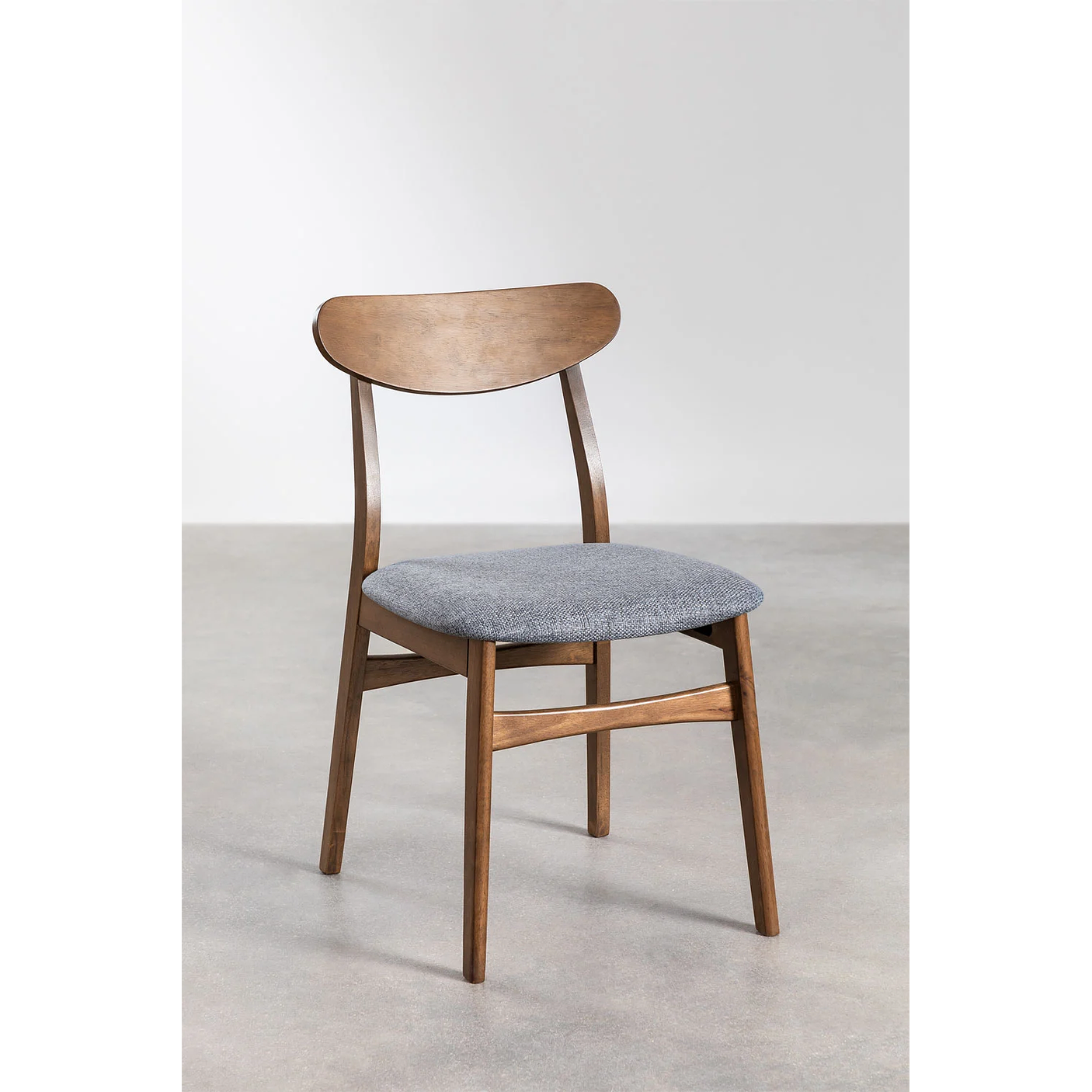 Silla de comedor en tela y madera Cloda pack 4 8