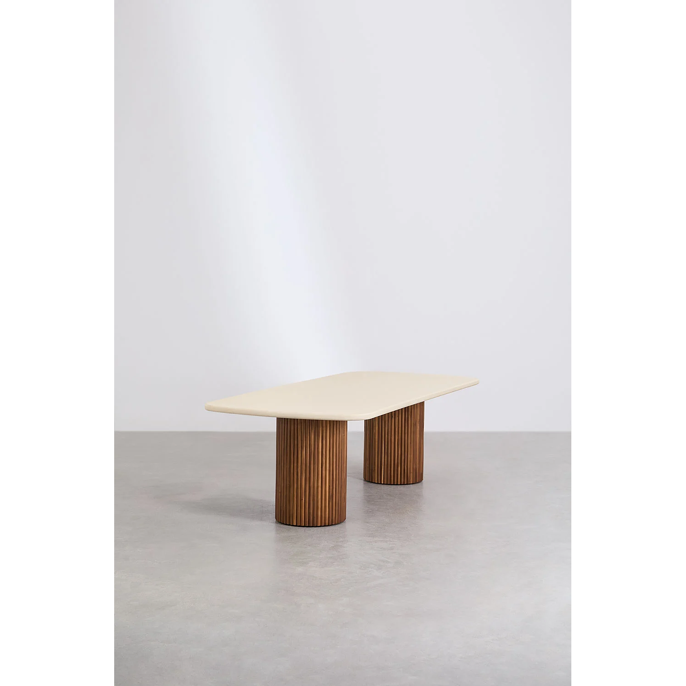 Mesa de Jardín Rectangular Sirvon 230 x 110 cm – Cemento y Madera de Acacia 3