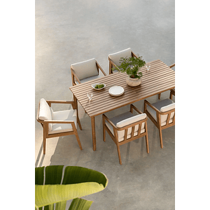 Mesa de jardín rectangular en madera de acacia Kaela 180 x 90 cm