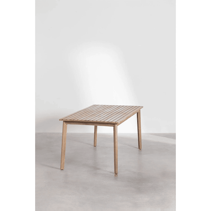 Mesa de jardín rectangular en madera de acacia Kaela 220 x 100 cm 3