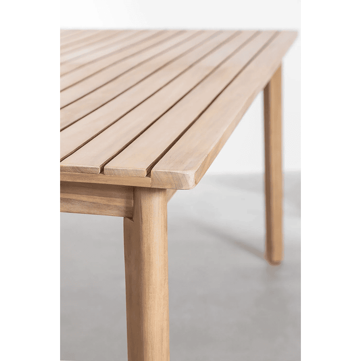 Mesa de jardín rectangular en madera de acacia Kaela 220 x 100 cm 4