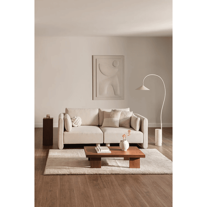 Sofá modular de 2 piezas en tela bouclé 196 cm Artemisa 1