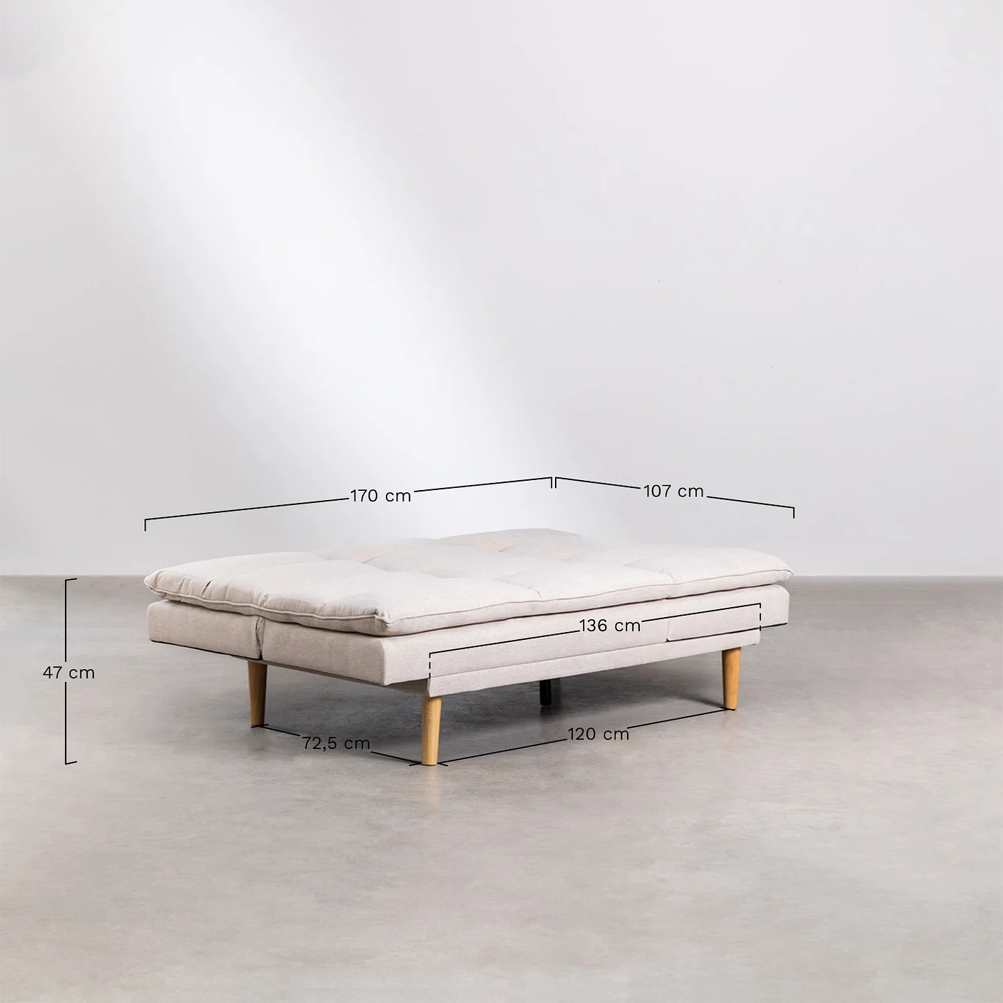 Sofá reclinable de 2 plazas en tela Veka 170 cm 11