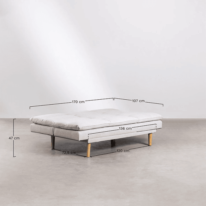 Sofá reclinable de 2 plazas en tela Veka 170 cm 11