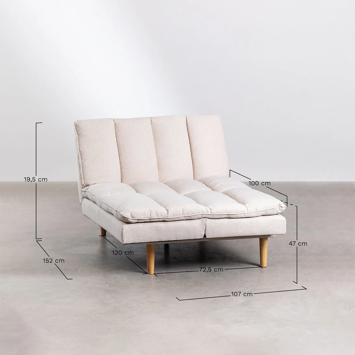 Sofá reclinable de 2 plazas en tela Veka 170 cm 12