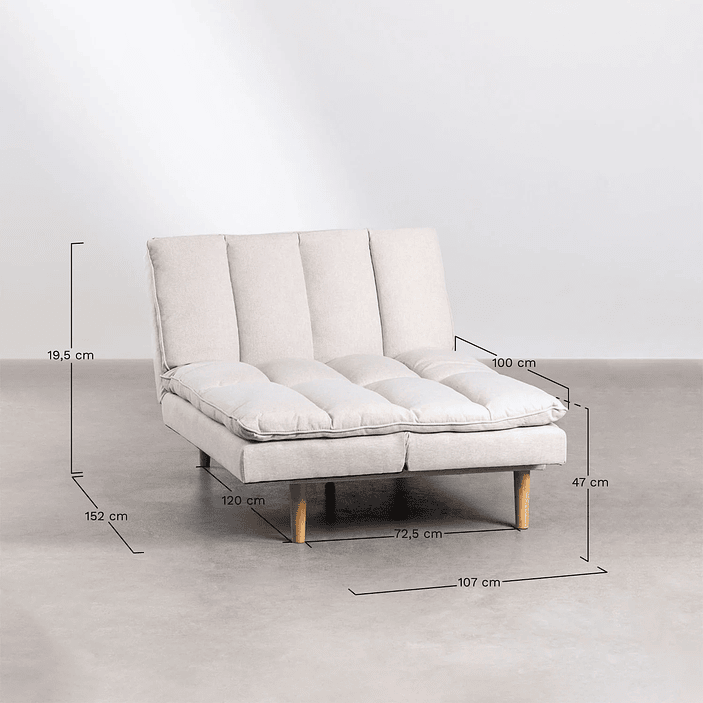 Sofá reclinable de 2 plazas en tela Veka 170 cm 12