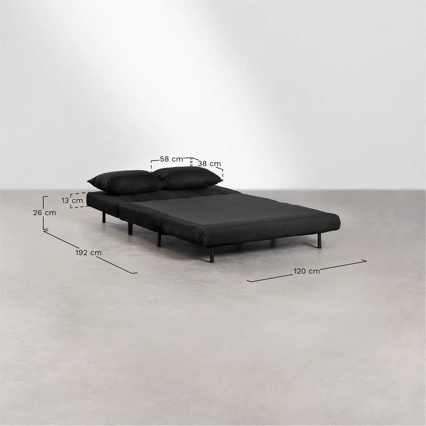 Sofá Cama de 2 plazas en Tela Elen 120 cm 12