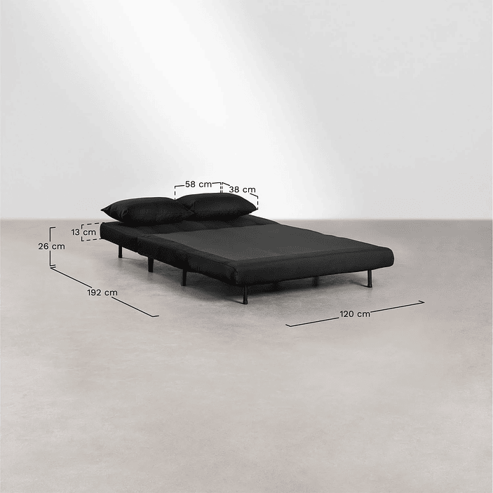 Sofá Cama de 2 plazas en Tela Elen 120 cm 12