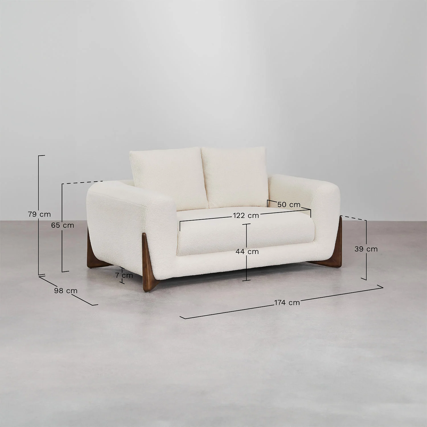 Sofá de 2 plazas en borreguito Grevena 174 cm 9