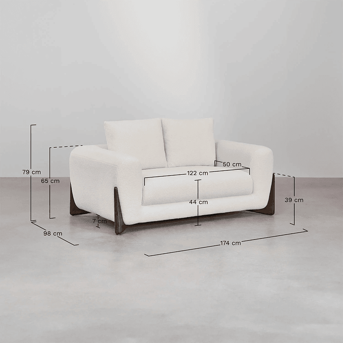 Sofá de 2 plazas en borreguito Grevena 174 cm 9