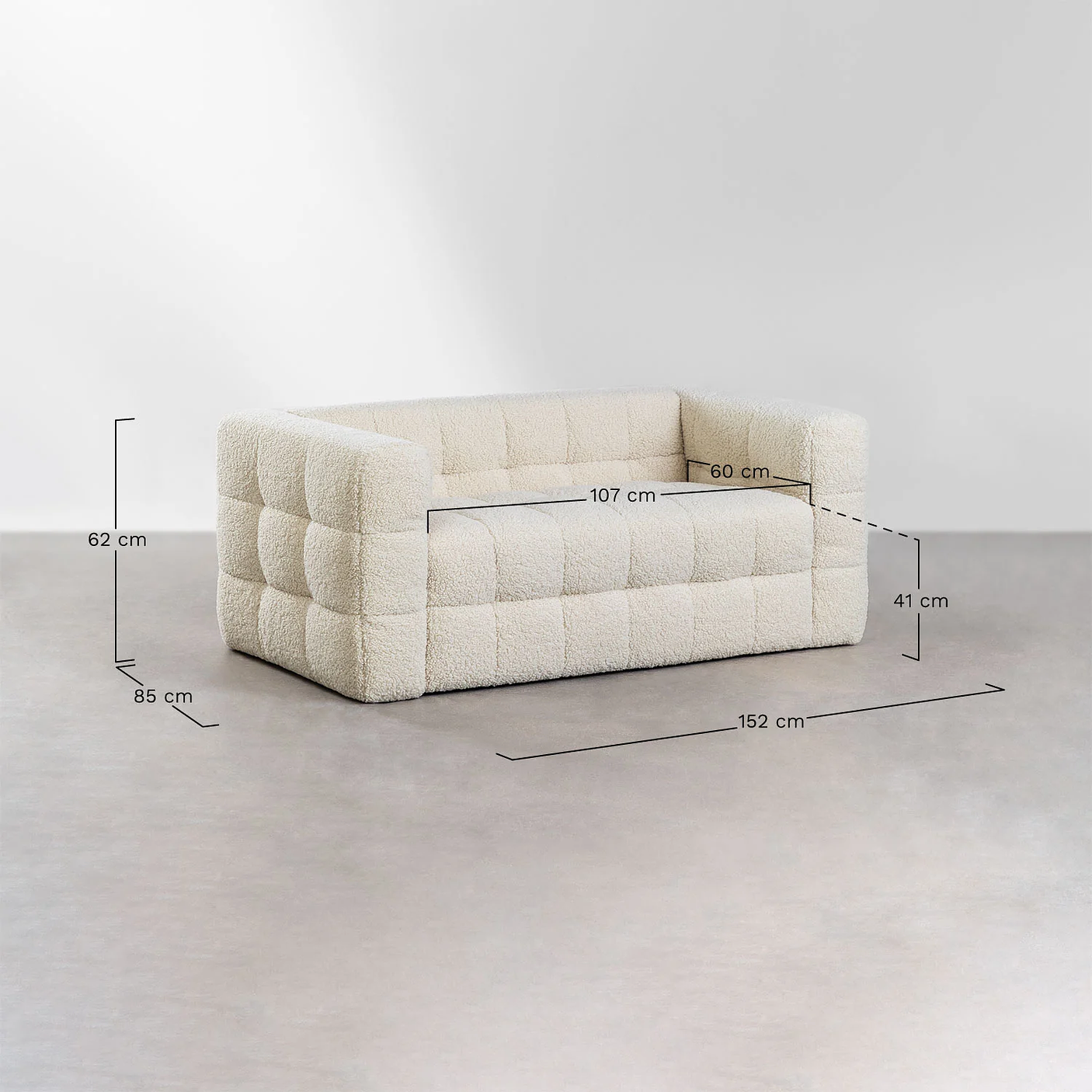 Sofá en borreguito Harriet 153 cm 9