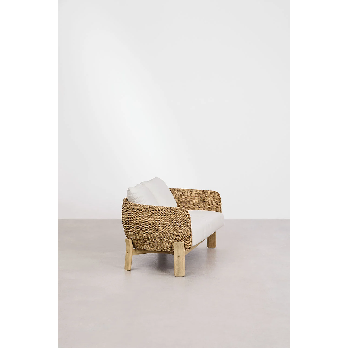 Sofá de 2 plazas en madera de acacia y ratán sintético Leilan 137.5 cm 2