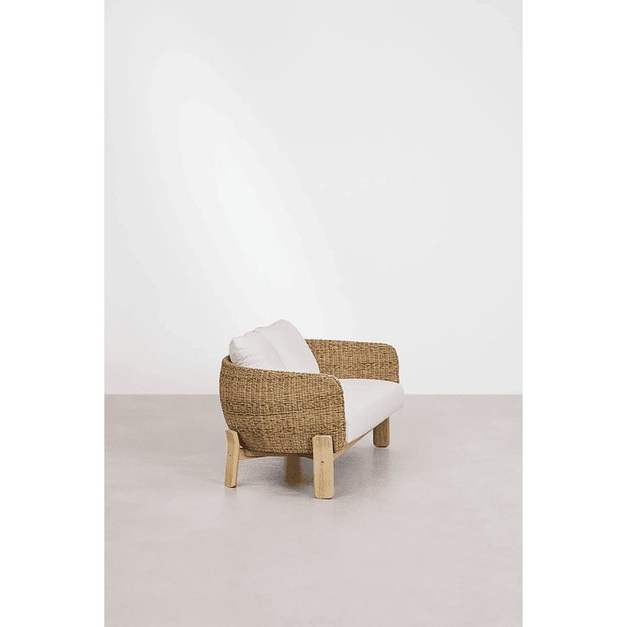 Sofá de 2 plazas en madera de acacia y ratán sintético Leilan 137.5 cm 2