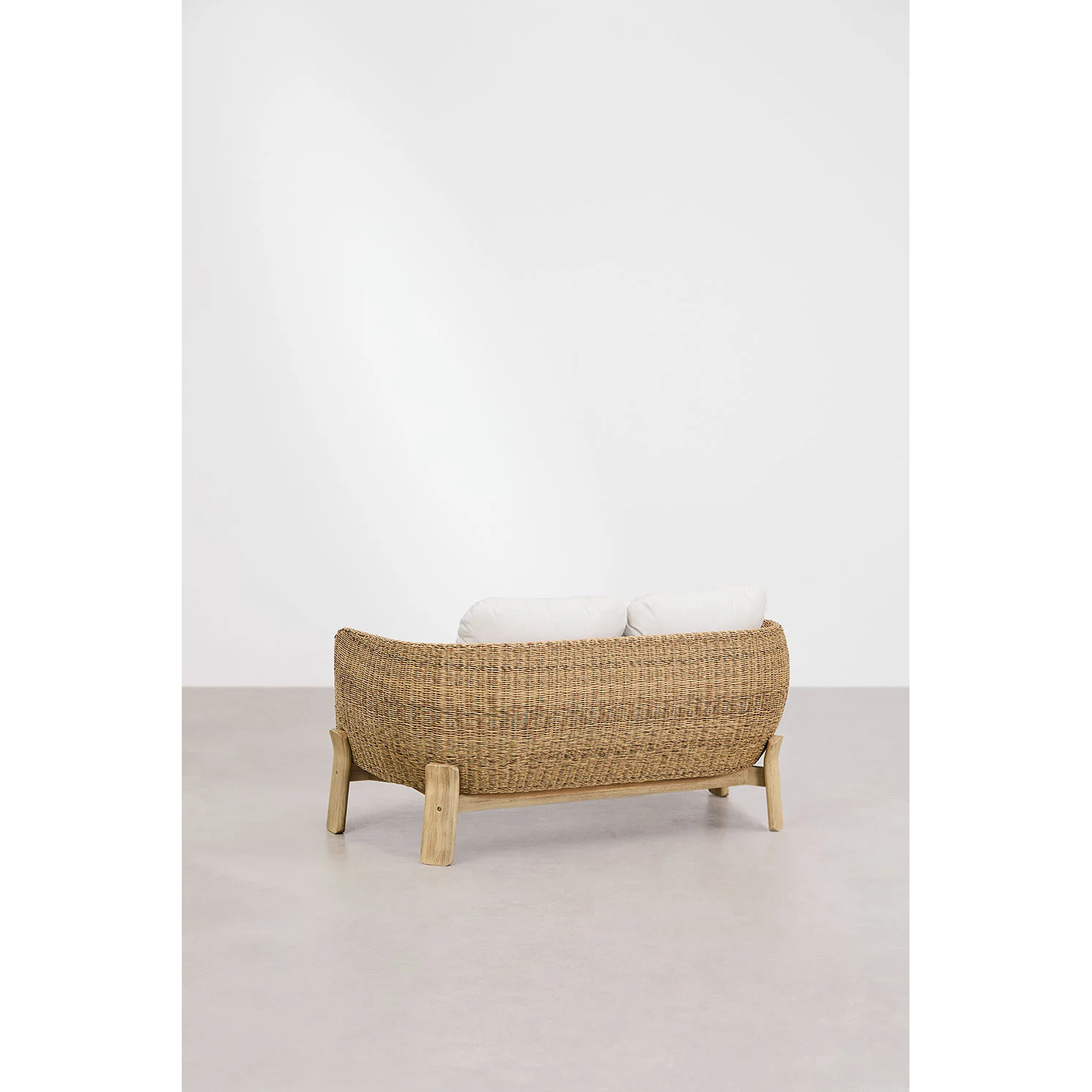 Sofá de 2 plazas en madera de acacia y ratán sintético Leilan 137.5 cm 3