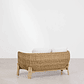 Sofá de 2 plazas en madera de acacia y ratán sintético Leilan 137.5 cm - Miniatura 3