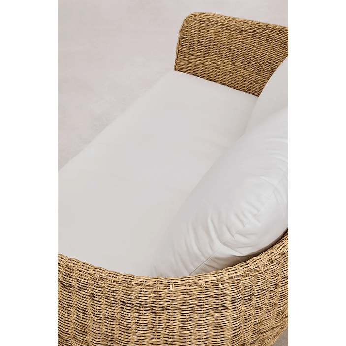 Sofá de 2 plazas en madera de acacia y ratán sintético Leilan 137.5 cm 4