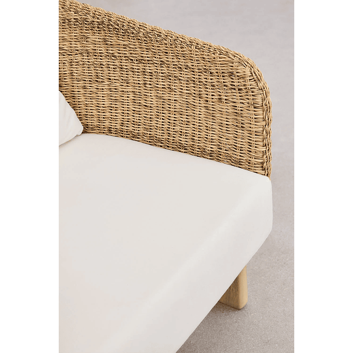 Sofá de 2 plazas en madera de acacia y ratán sintético Leilan 137.5 cm 6