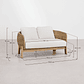 Sofá de 2 plazas en madera de acacia y ratán sintético Leilan 137.5 cm - Miniatura 10