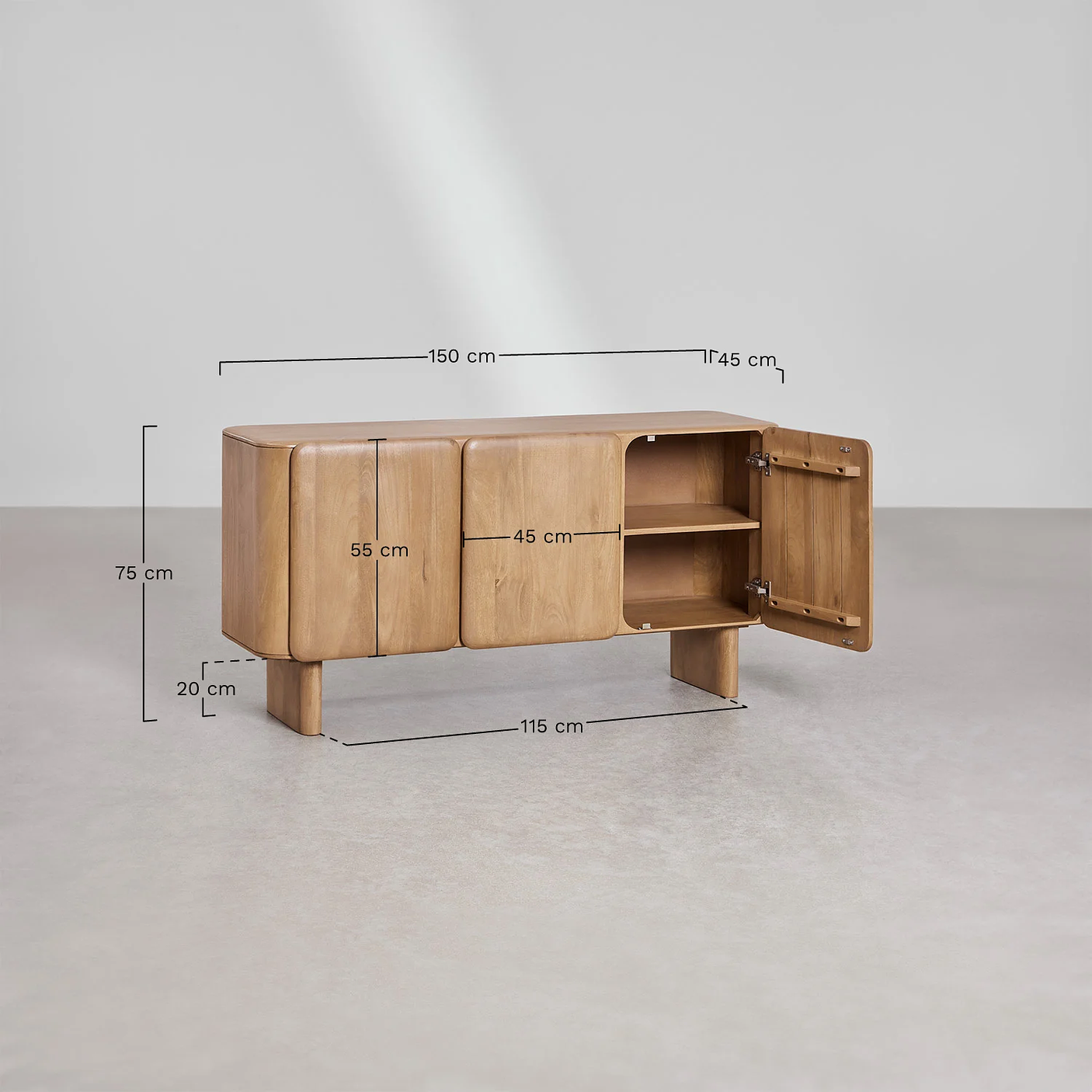 Aparador 150x75 cm en Madera de Mango Miller 3