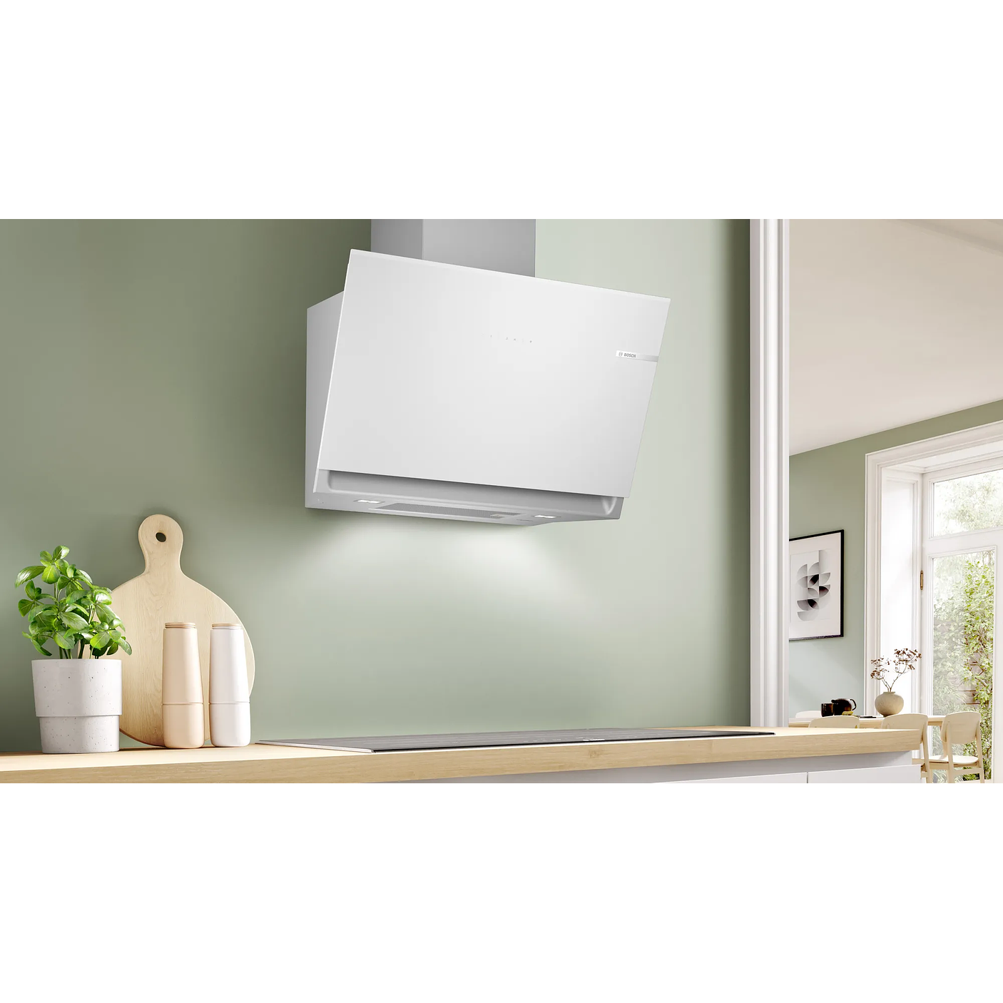 Serie 6 Campana decorativa de pared 80 cm Cristal blanco 3