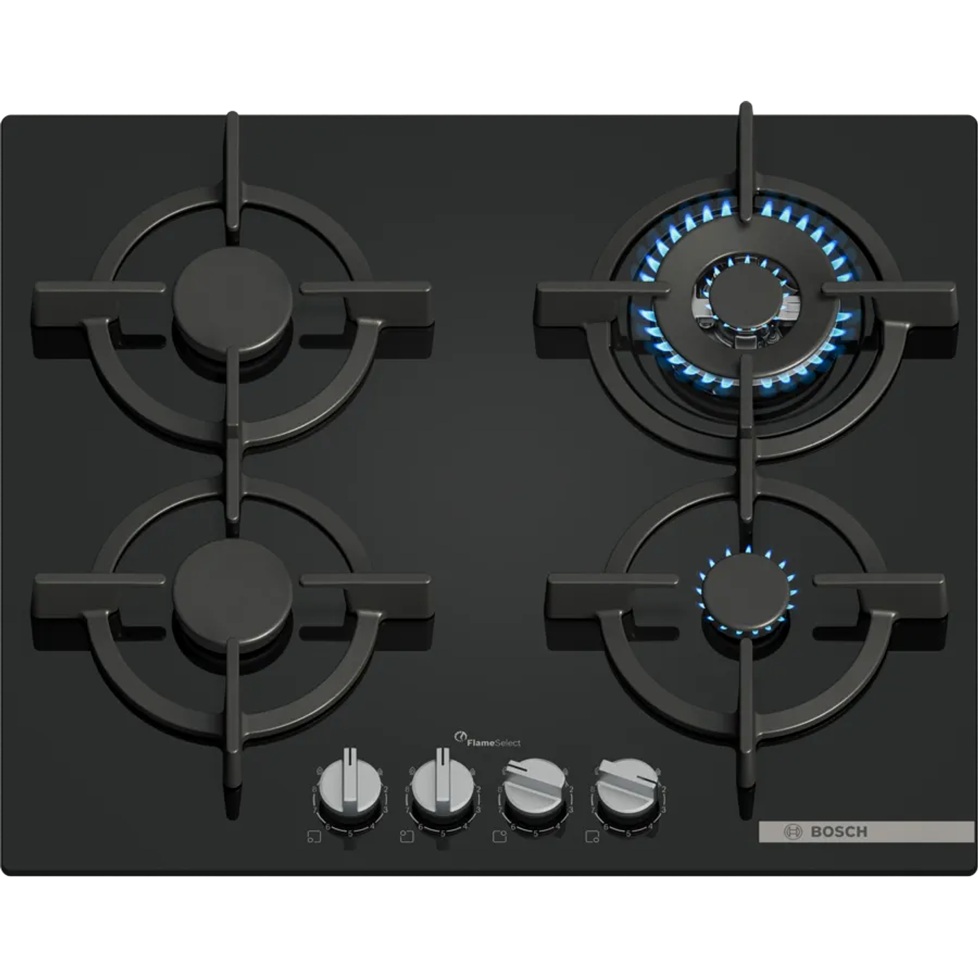 Serie 6 Placa de gas 60 cm Vidrio templado, Negro 1