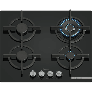 Serie 6 Placa de gas 60 cm Vidrio templado, Negro