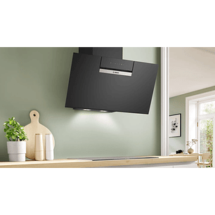 Serie 4 Campana decorativa de pared 80 cm Cristal negro