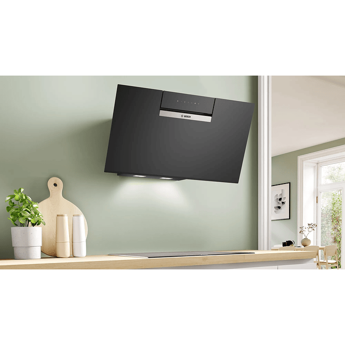 Serie 4 Campana decorativa de pared 80 cm Cristal negro 3