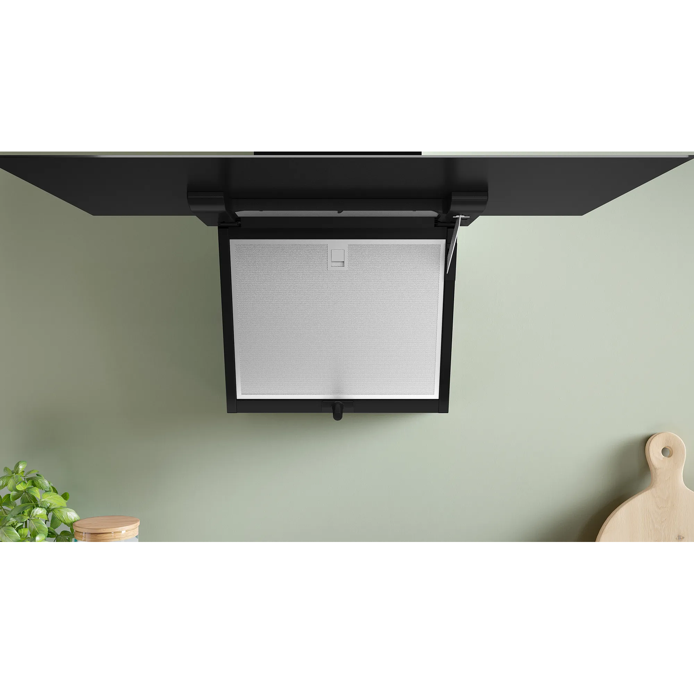 Serie 4 Campana decorativa de pared 80 cm Cristal negro 6