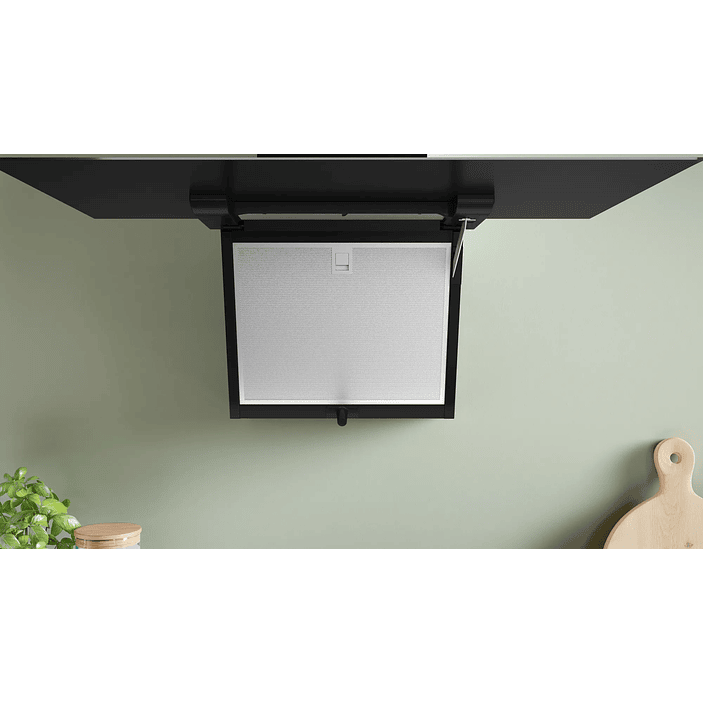 Serie 4 Campana decorativa de pared 80 cm Cristal negro 6