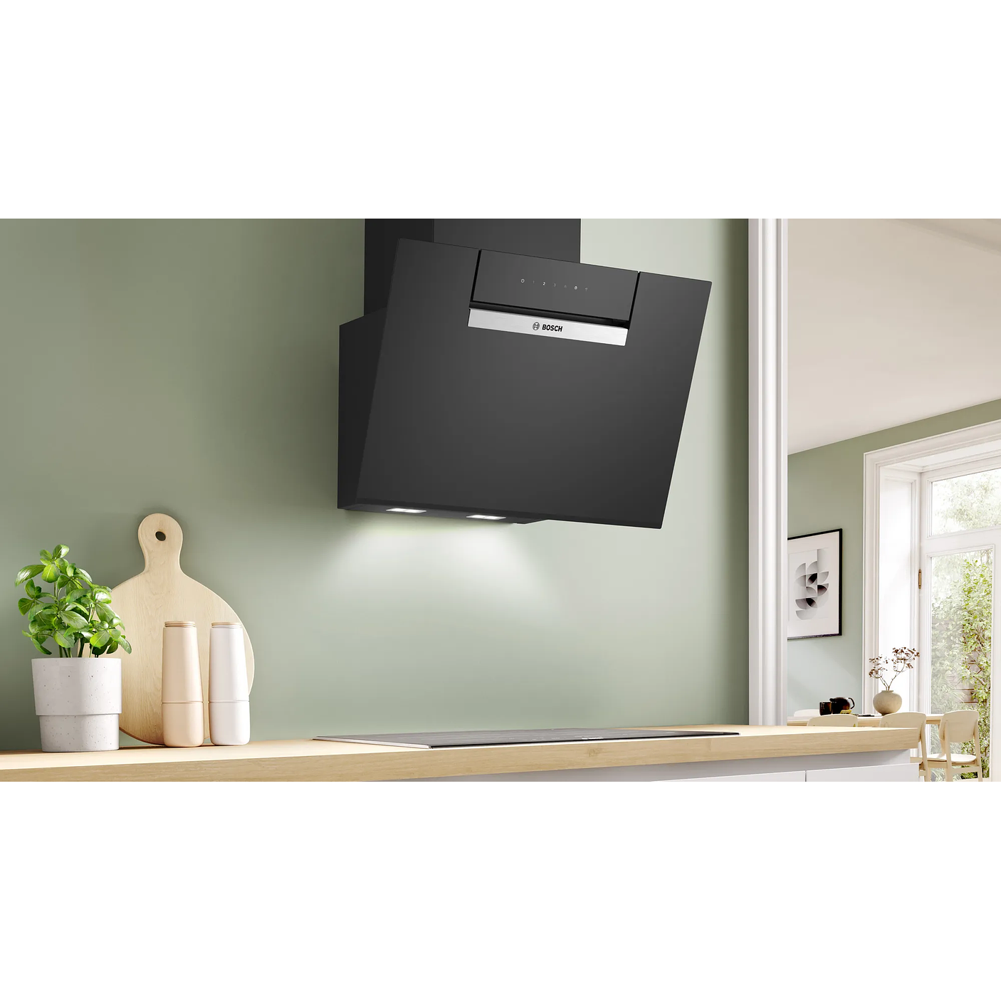 Serie 4 Campana decorativa de pared 60 cm Cristal negro 4