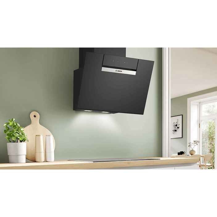 Serie 4 Campana decorativa de pared 60 cm Cristal negro 4
