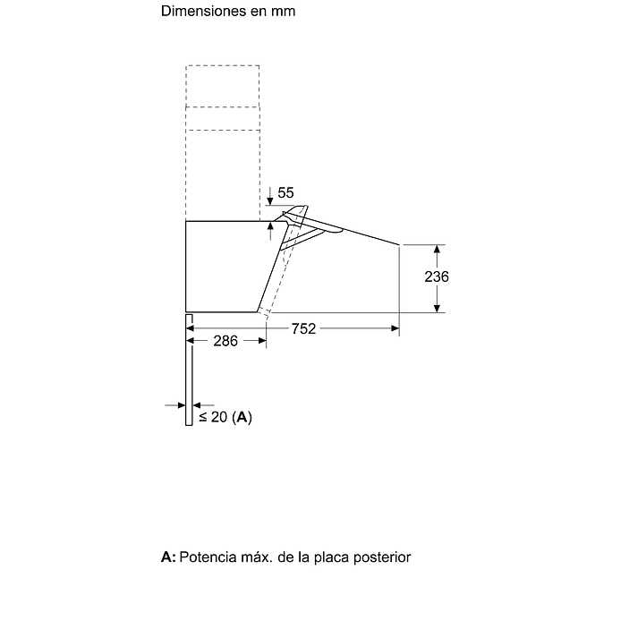 Serie 4 Campana decorativa de pared 60 cm Cristal negro 8