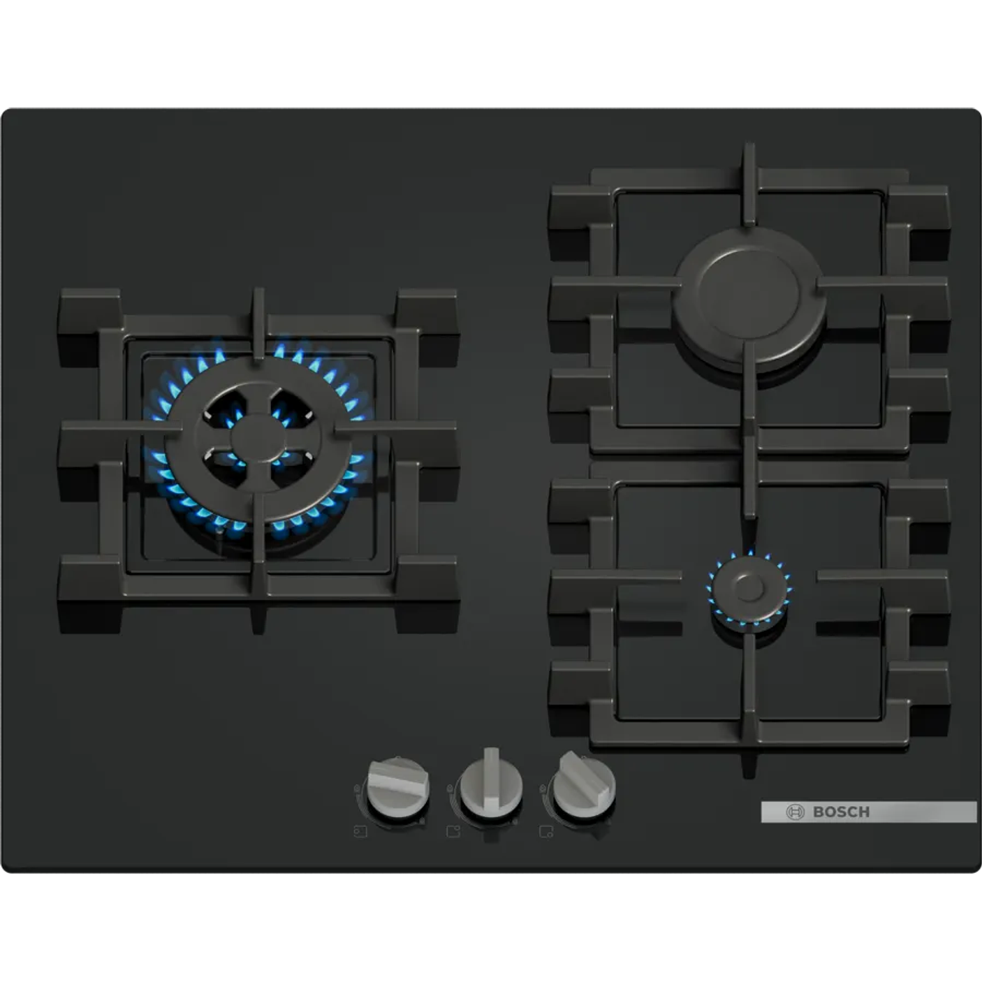 Serie 4 Placa de gas 60 cm Vidrio templado, Negro 1