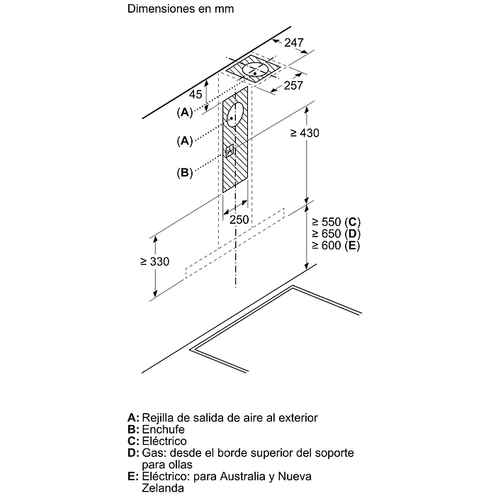 Serie 4 Campana decorativa de pared 75 cm Acero inoxidable 6