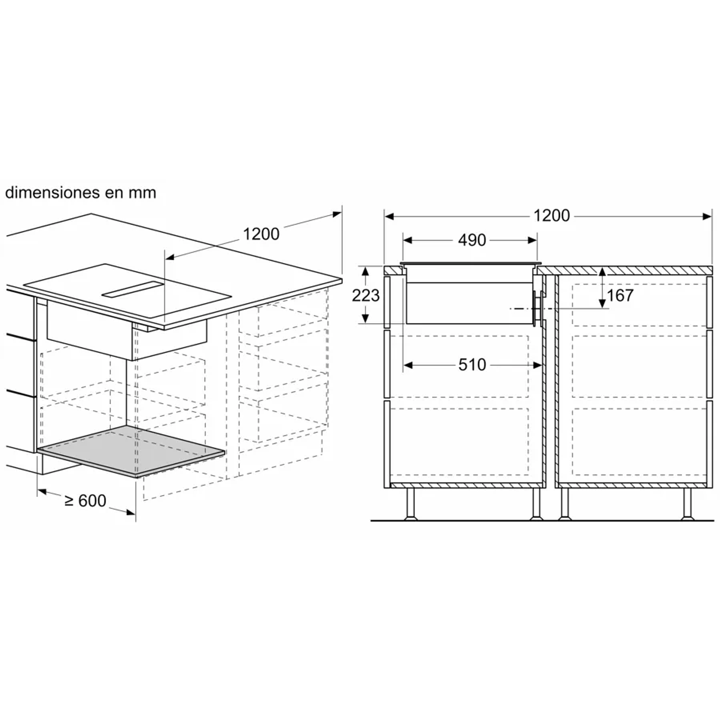 Serie 8 Placa de inducción con extractor integrado 80 cm con perfiles 13