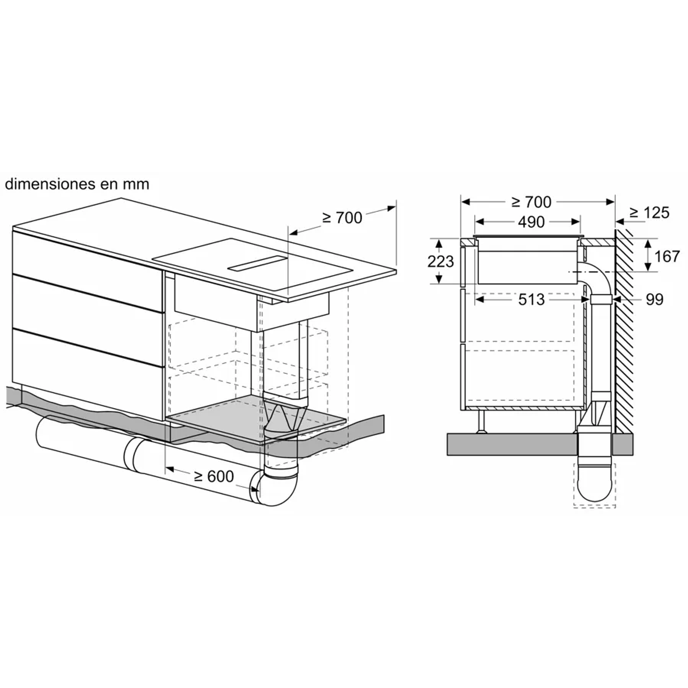Serie 8 Placa de inducción con extractor integrado 80 cm con perfiles 23
